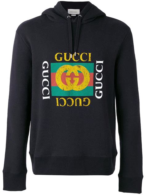 gucci logo black hoodie|gucci oversized logo hoodie.